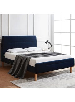 Koble Nodd Upholstrered Bed 120x200cm Twin size Bed in Navy Blue Color