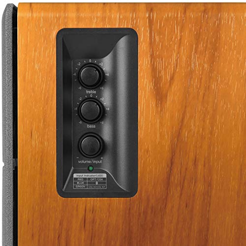 Edifier R1280DB Powered Bluetooth Bookshelf Speakers - Optical Input - Wireless Studio Monitors - 4 Inch Near Field Speaker - 42w RMS - Wood Grain - Image 3