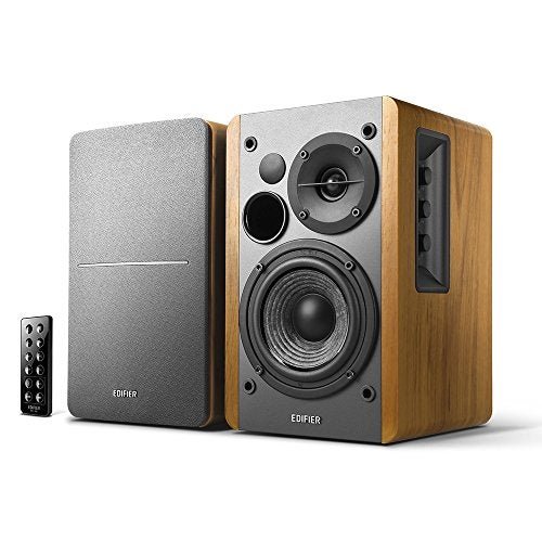 Edifier R1280DB Powered Bluetooth Bookshelf Speakers - Optical Input - Wireless Studio Monitors - 4 Inch Near Field Speaker - 42w RMS - Wood Grain - Image 4