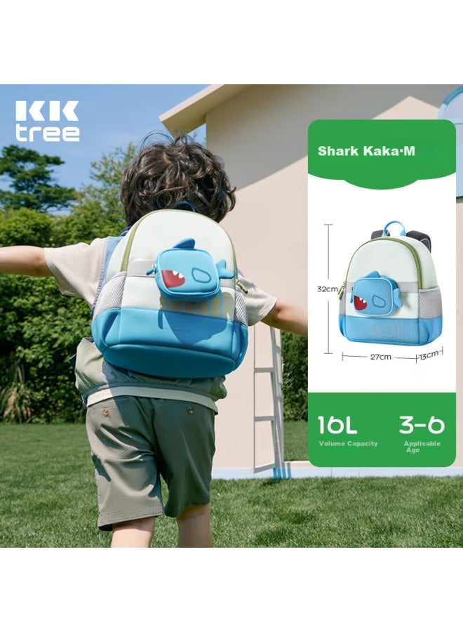 Kocotree Kk Tree Children's Backpack Ultra-light Large Capacity Travel Bag Kindergarten Anti-lost Double Shoulder Bag Cartoon Shark M - Image 1