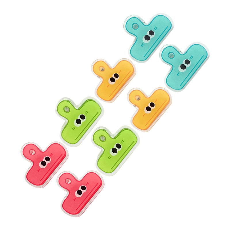 Acrylic Binder Clips 8 Pack Multi Color With Eye Hole For Paper Food Bag Sealer Office School Home Organization - Image 2