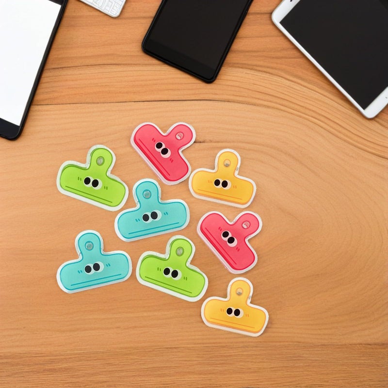 Acrylic Binder Clips 8 Pack Multi Color With Eye Hole For Paper Food Bag Sealer Office School Home Organization - Image 5