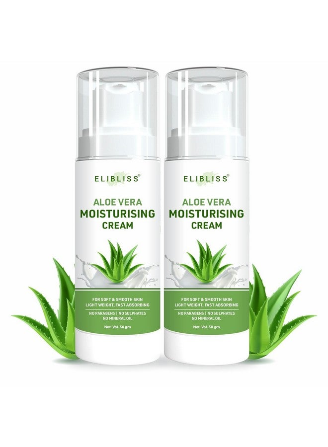 Elibliss Aloe Vera Moisturising Cream for Soft and Smooth Skin, Set of 2, 50gm - Image 2