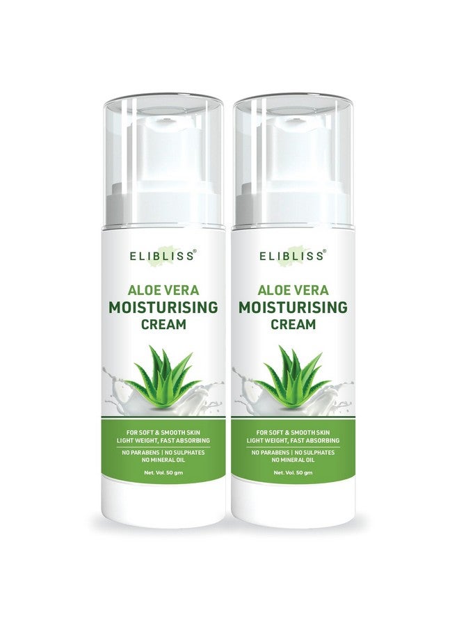 Elibliss Aloe Vera Moisturising Cream for Soft and Smooth Skin, Set of 2, 50gm - Image 1