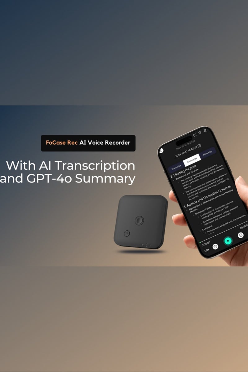 AI Voice Recorder with APP for AI Voice-to-Text Transcription, Translation, GPT-4o Summary, Mind Mapping, 64GB Storage, Magnetic Design, Dictaphone for Calls, Lectures and Meetings - Image 4