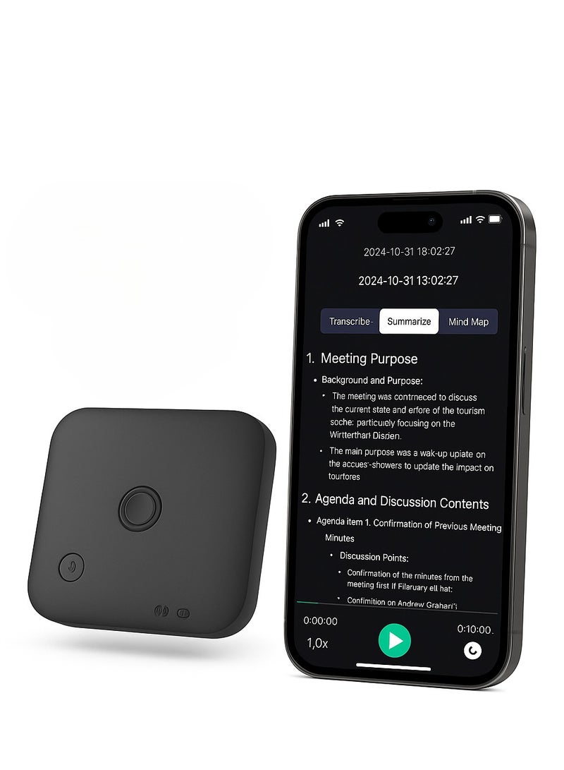 AI Voice Recorder with APP for AI Voice-to-Text Transcription, Translation, GPT-4o Summary, Mind Mapping, 64GB Storage, Magnetic Design, Dictaphone for Calls, Lectures and Meetings - Image 1