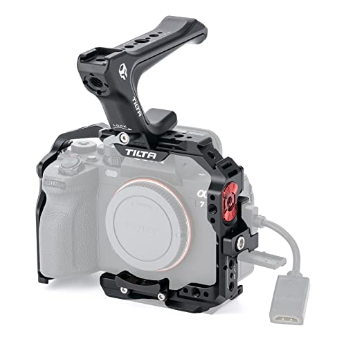 Tilta Camera Cage Compatible with Sony a7 IV, a1, S3, R4, 73, R3, A9 Pro Kit | Compact Top Handle, Side Power Handle w/Run/Stop & Cable, HDMI Clamp & Cable | Black (Full Camera Cage) - Image 5