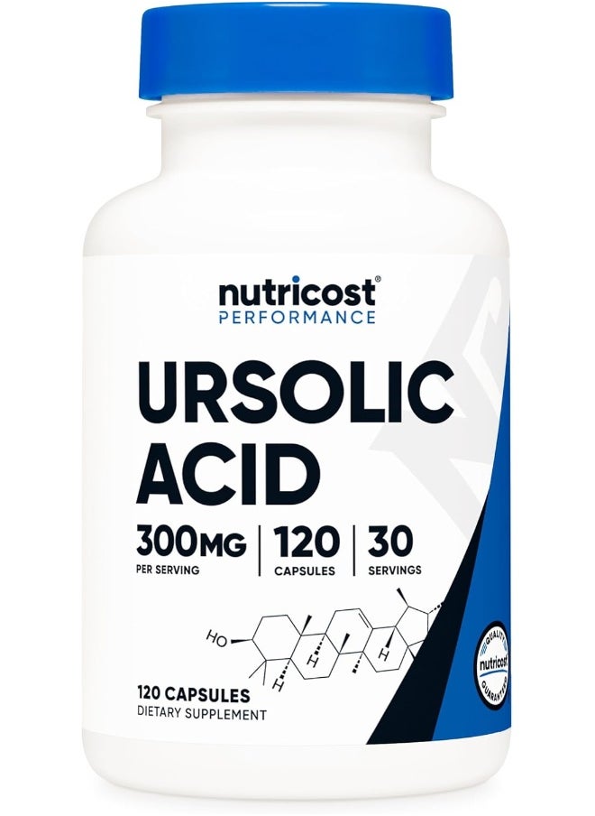 Nutricost Ursolic Acid 300Mg 120 Capsules Vegetarian Non Gmo Gluten Free Soy Free  - Image 1