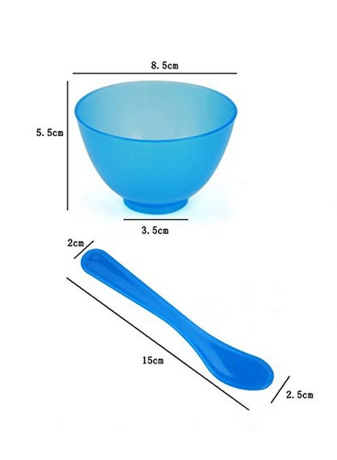 Gugzy 4 In 1 Diy Face Mask Tool Mask Bowl Brush Spoon Stick Face Skin Care Make Mask Set (Blue) - Image 5