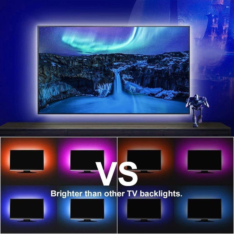 Khazna LED Strip Light 2M TV Backlight Waterproof RGB Decoration Lighting for HDTV Desktop PC Fish Tank Monitor with Remote Control (USB Powered) - Image 2