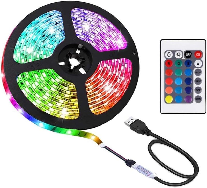 Khazna LED Strip Light 2M TV Backlight Waterproof RGB Decoration Lighting for HDTV Desktop PC Fish Tank Monitor with Remote Control (USB Powered) - Image 1