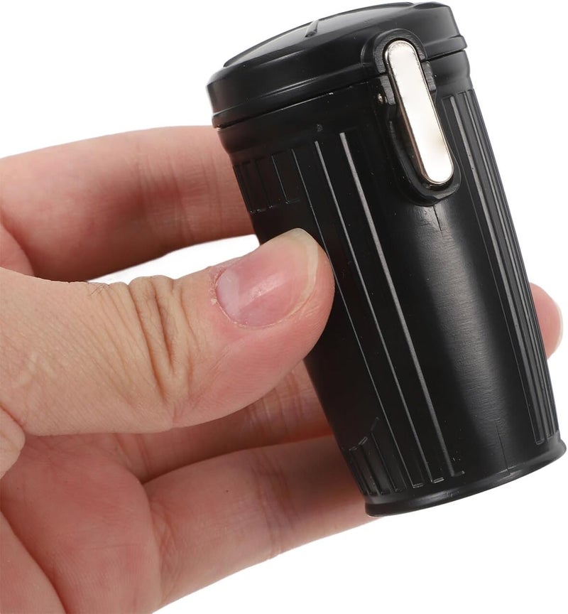 Portable Pocket Ashtray with Lid, Miniature Garbage Can Keyring, Sealed Outdoor Travel Ashtray for Car and Smoking Use, Compact Black Mini Trash Container - Image 4