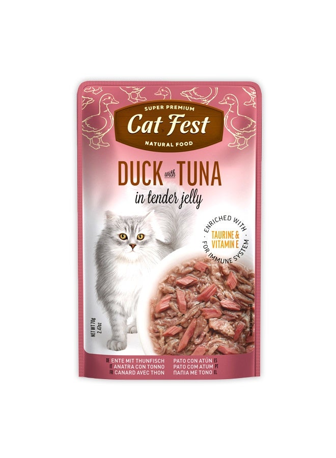 Cat Fest بط مع تونة في جلي طري للقطط - 70غ - Image 1