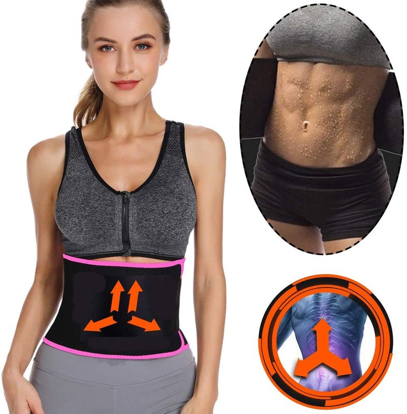 BRITSPEAR Men's and Women's Waist Trimmer Slimming Neoprene Ab Belt Trainer for Faster Weight Loss Fat Burner Wrap after delivery Tummy Control/Belly Tummy Yoga Wrap Exercise Body Slim Look Belt (PINK) - Image 5