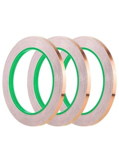CMGTYYD 3pcs Copper Foil Tape,Double-Sided Conductive Copper Tape with Adhesive for EMI Shielding,Stained Glass Supplies,Soldering,Electrical Repairs,Paper Circuits,Grounding,5mmX 20m  - Image 1