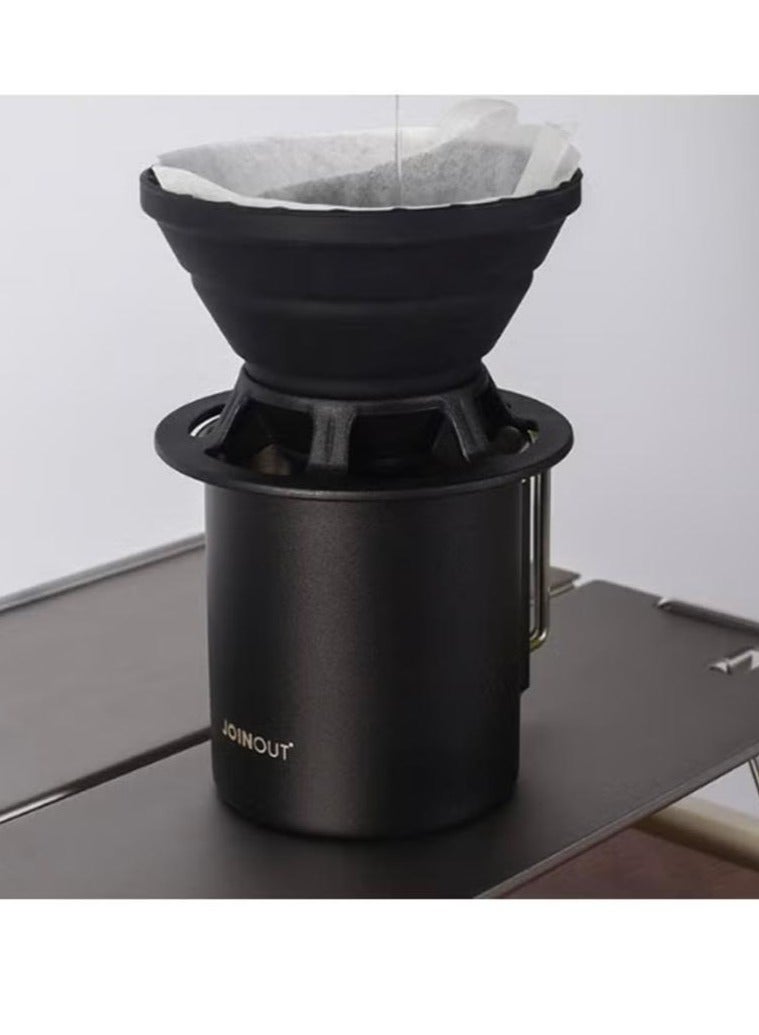 Travel Pour-over Coffee Set Outdoor Car Camping Portable V60 Silicone Filter Cup Pour-over Coffee Starter Combo Gift Box Set - Image 3