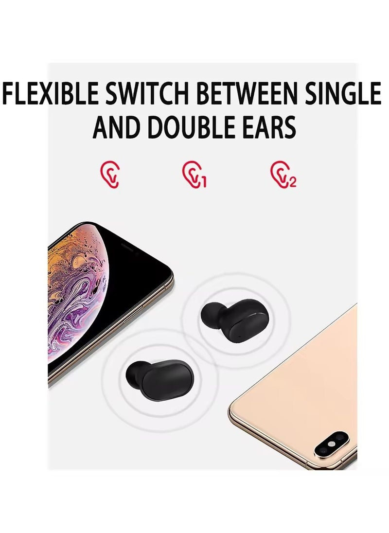 Generic - AirDots Wireless In-Earphones With And Equipped With Anti-Fingerprint Silicon Case With Power Box Standard Version Black  Box Wireless Earbuds - Image 1