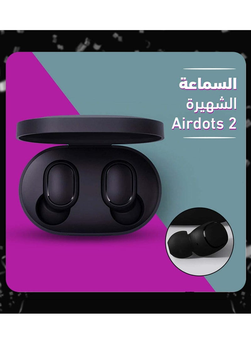 Generic - AirDots Wireless In-Earphones With And Equipped With Anti-Fingerprint Silicon Case With Power Box Standard Version Black  Box Wireless Earbuds - Image 1