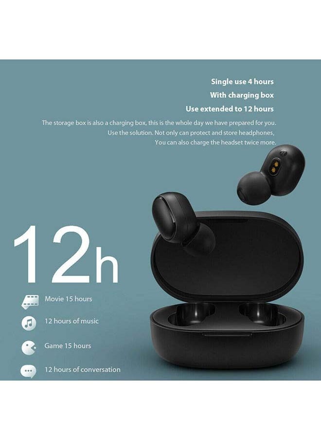 Generic - AirDots Wireless In-Earphones With And Equipped With Anti-Fingerprint Silicon Case With Power Box Standard Version Black  Box Wireless Earbuds - Image 1