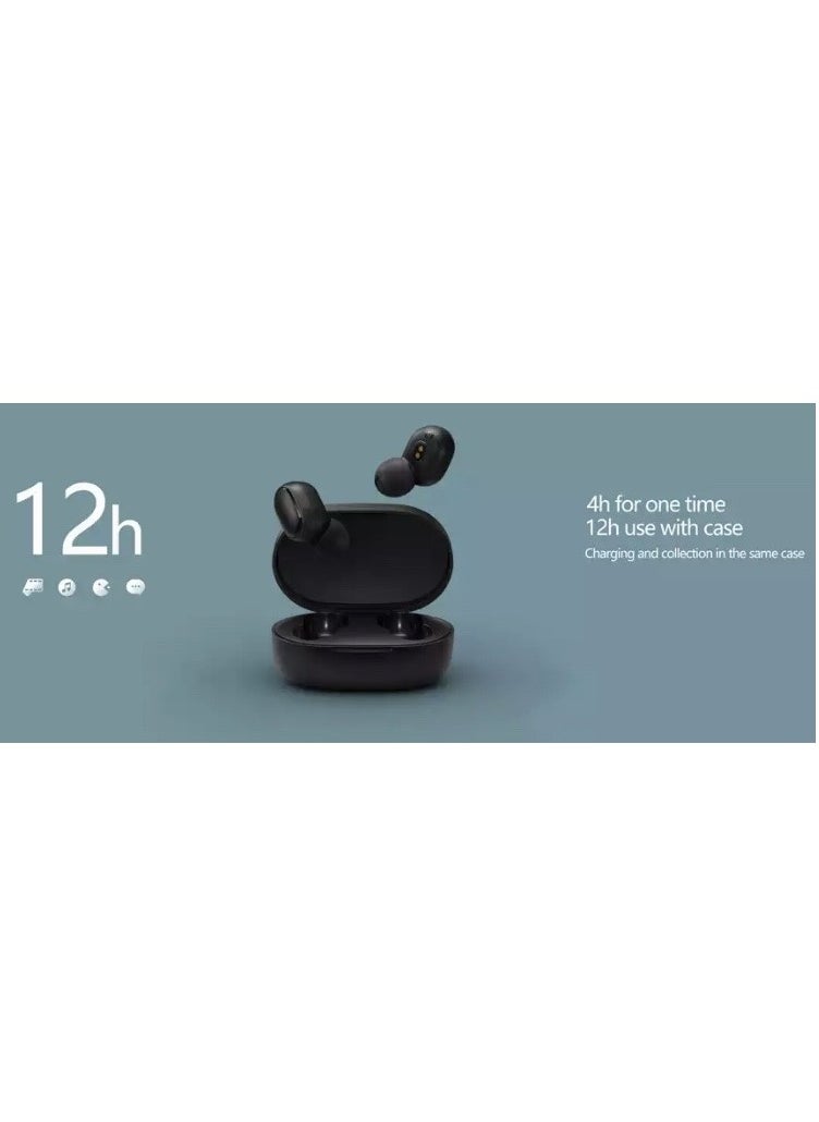 Generic - AirDots Wireless In-Earphones With And Equipped With Anti-Fingerprint Silicon Case With Power Box Standard Version Black  Box Wireless Earbuds - Image 1