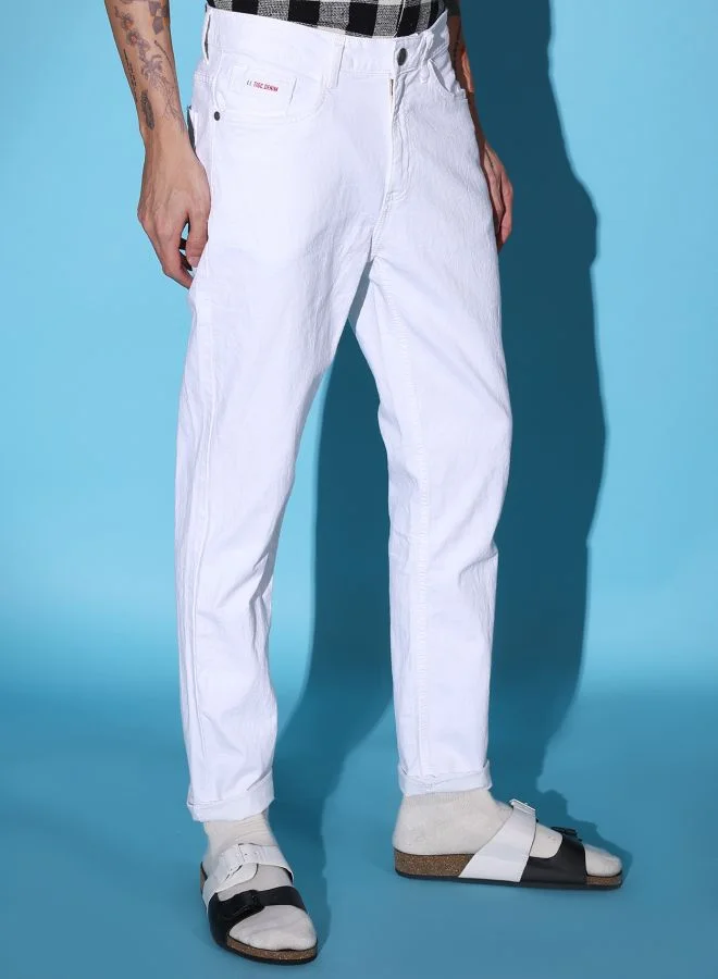 The Indian Garage Co Men Slim Fit Solid Mid-Rise Stretchable Jeans