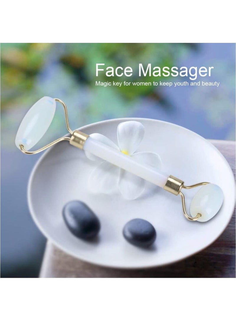 ZGTS Facial Roller Massager With Light Blue/Gold Quartz Stone For Radiant Skin - Image 3