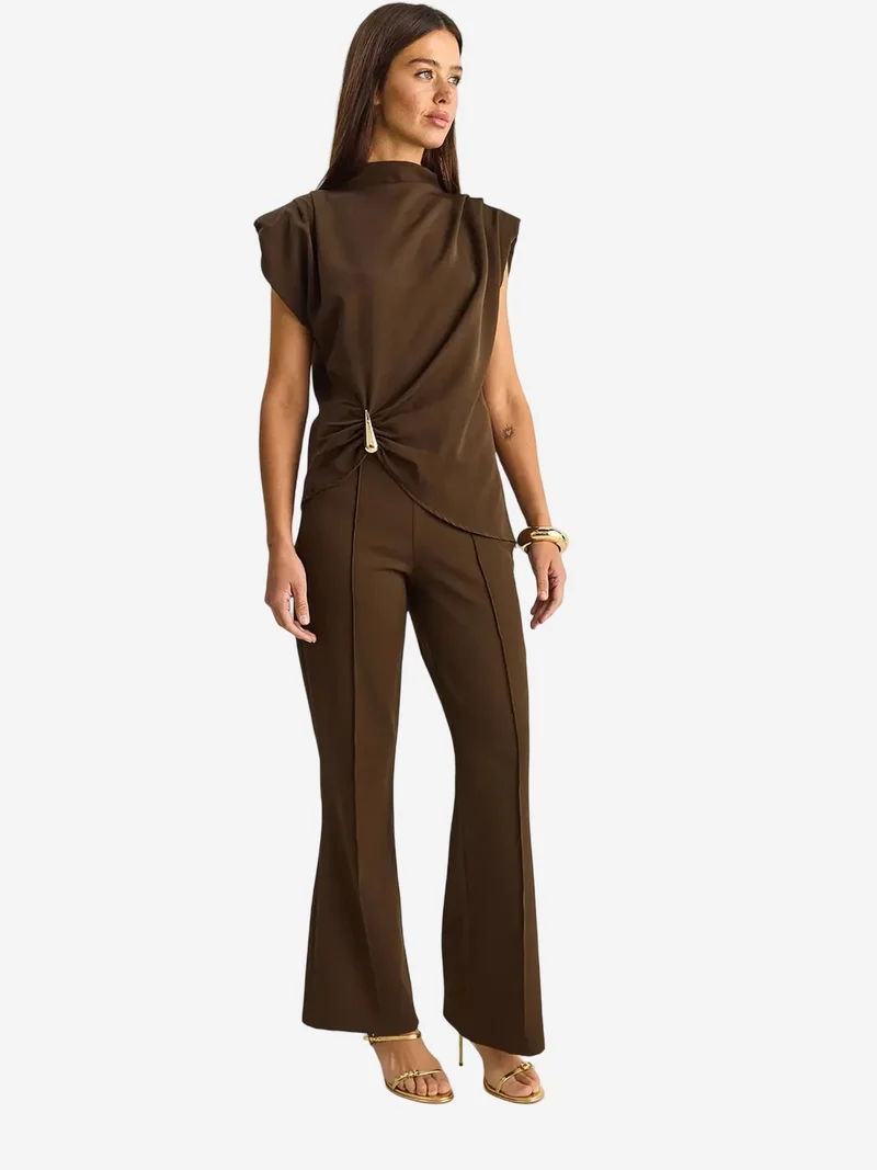 بيانكو لوتشي LUCCI High Waist Flare Leg Co-ord Set