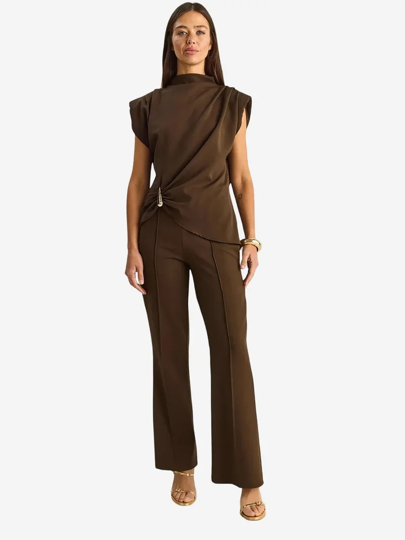 بيانكو لوتشي LUCCI High Waist Flare Leg Co-ord Set