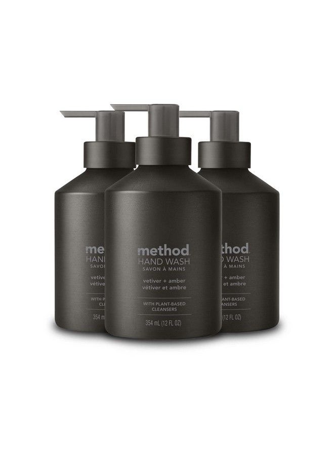 Method - Gel Hand Soap Vetiver + Amber Reusable Black Aluminum Bottle 12 Oz 3 Pack - Image 1