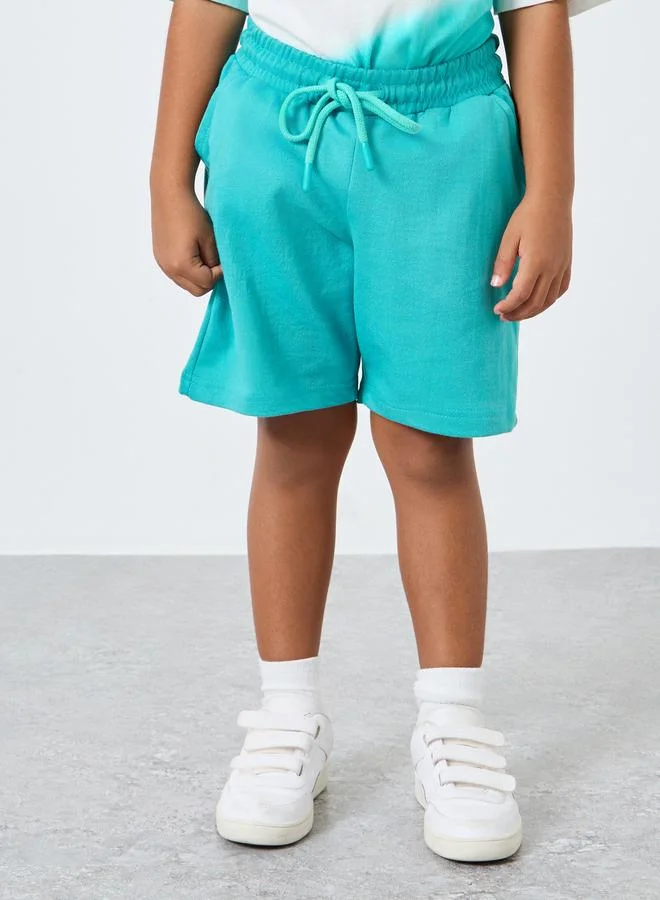 Styli Styli Boys Tie and Dye Print Oversized T-Shirt and Shorts Set