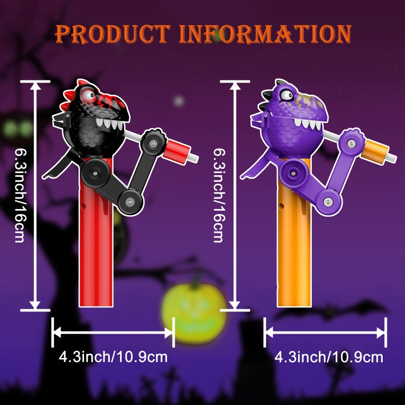Hdlnkak 2 Pcs Lollipop Case  Halloween Lollipops Holder  Creative Dinosaur Shape Design  Fun Gift For Kids Over 3 Years(No Lollipop) - Image 4