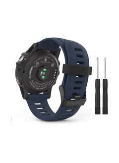 Y&D Watch Band for Garmin Fenix 3 5X Soft Silicone Replacement HR Plus D2 Delta PX Descent Mk1Midnight Blue  - Image 1