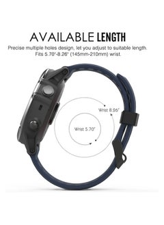 Y&D Watch Band for Garmin Fenix 3 5X Soft Silicone Replacement HR Plus D2 Delta PX Descent Mk1Midnight Blue  - Image 4