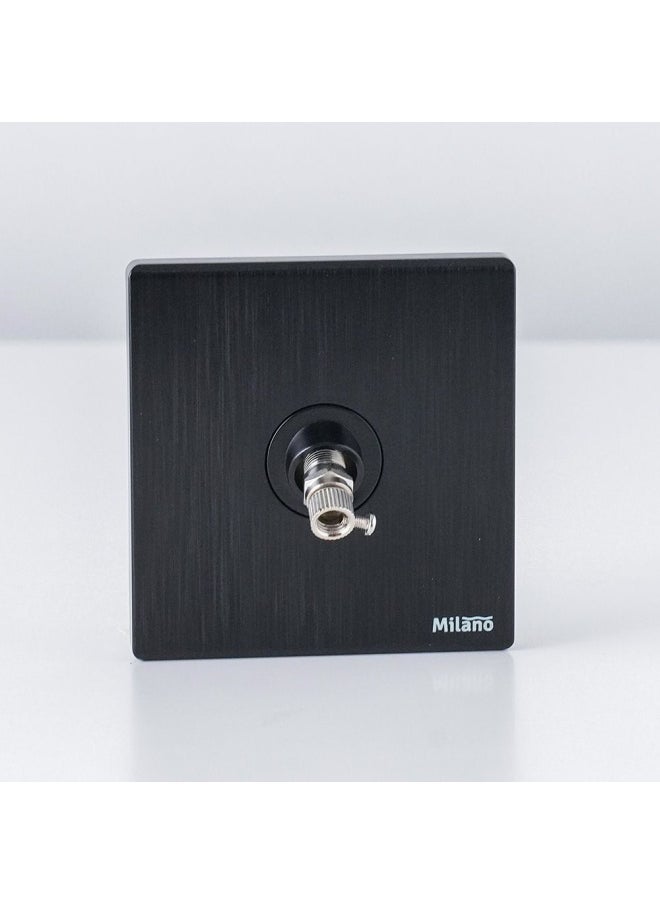 DANUBE HOME - Milano Satellite Outlet Socket For Modern Home Electrical Switches Sockets Outlets For Home Appliances Computers Aura Blk - Image 1