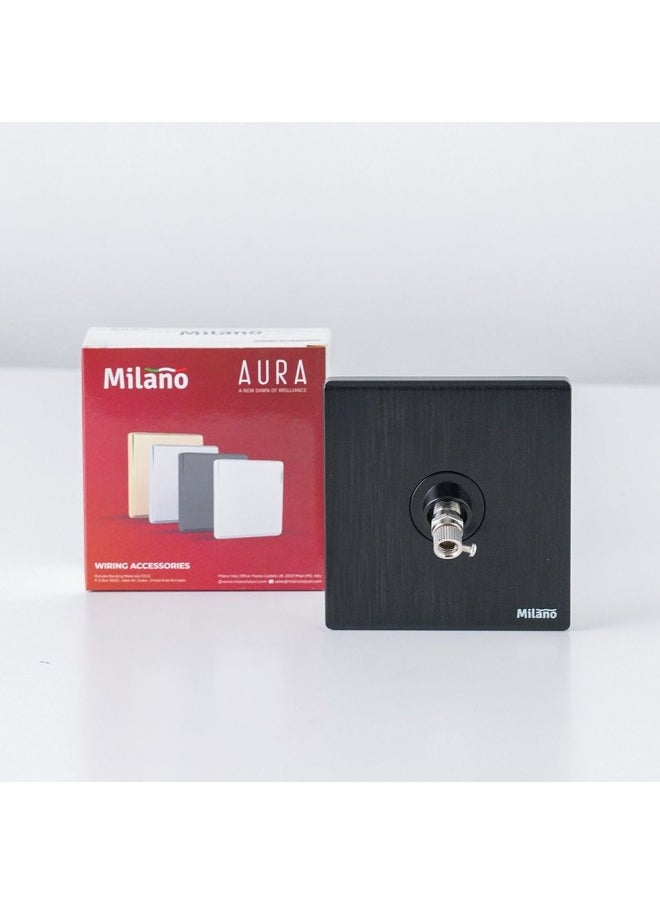DANUBE HOME - Milano Satellite Outlet Socket For Modern Home Electrical Switches Sockets Outlets For Home Appliances Computers Aura Blk - Image 1