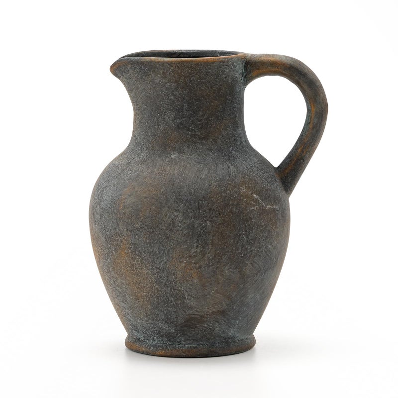 SIDUCAL Ceramic Rustic Farmhouse Vase with Handle Terracotta Vase Minimalist Decorative Vases for Home Decor Table WeddingLiving Room Shelf DecorationBD
