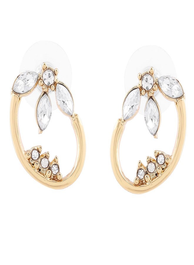 Estele 24KT Brass Sproutling Bud Stud Earrings for Girls, Gold - Image 1