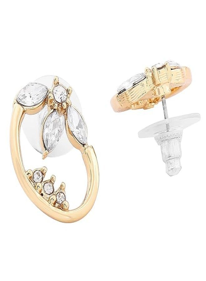 Estele 24KT Brass Sproutling Bud Stud Earrings for Girls, Gold - Image 2