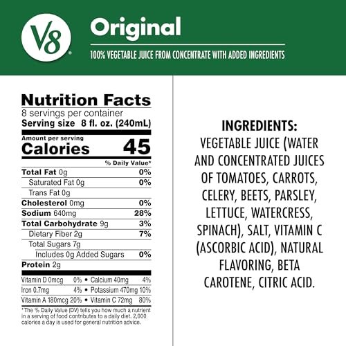 V8 Original 100 Vegetable Juice 64 fl oz Bottle - Image 5