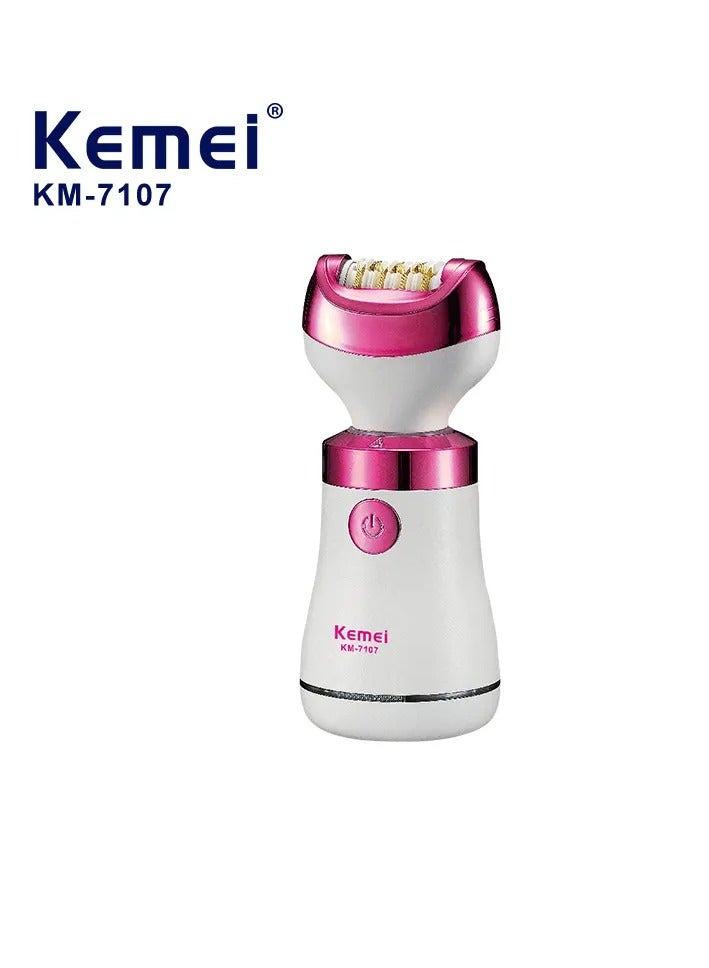 Kemei KM-7107 Waterproof 8-in-1 Hair Removal Device White/Pink - Image 1