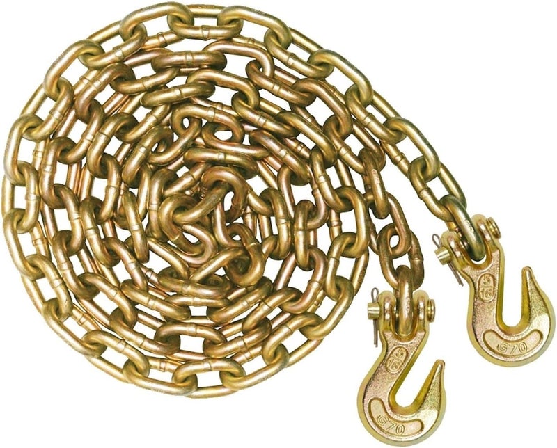 VULCAN Binder Chain with Clevis Grab Hooks - Grade 70-5/16 Inch x 16 Foot - 4,700 Pound Safe Working Load - Image 2