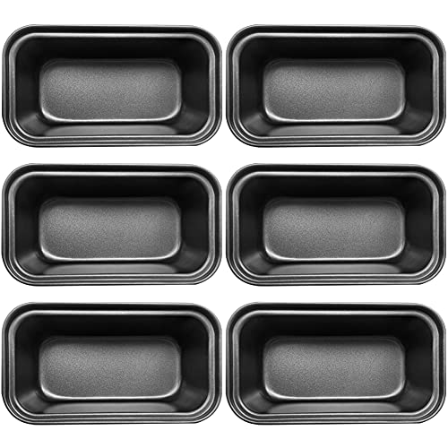 Zddaoole 6 PCS Mini Nonstick Carbon Steel Baking Bread Pan,Mini Loaf Pans,Small Banana Bread Tins,6.2" x 3.2" - Image 1