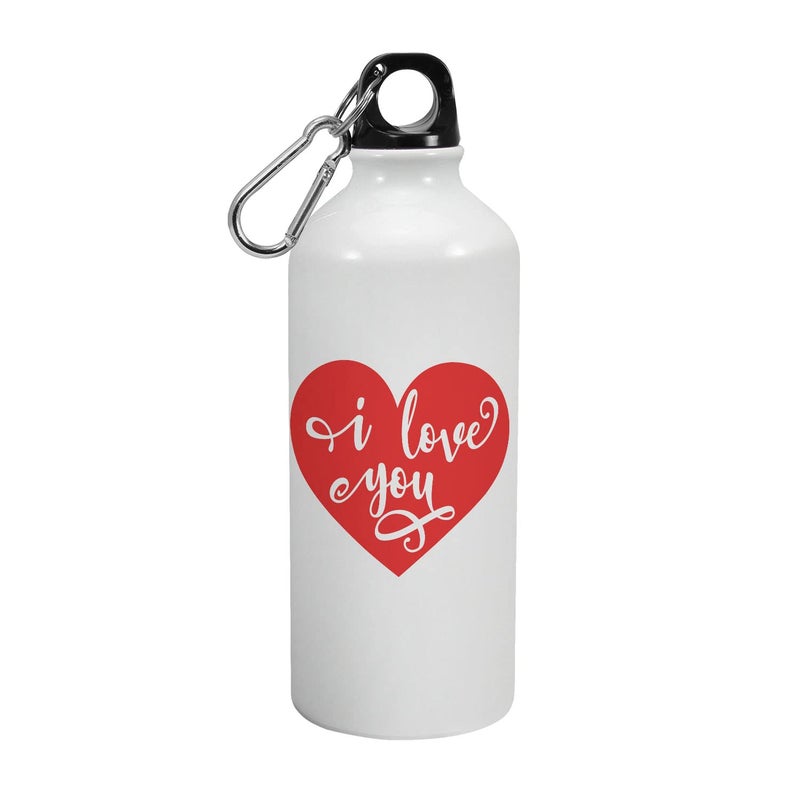 Happu Happu Printed Aluminium Sipper Water Bottle Valentine Day Theme Gifts for HimHer Gifts for HusbandWife Gift for Men Gift for Women Gifts for FriendsColleagues Cute Bottle 2385AB600  - Image 1