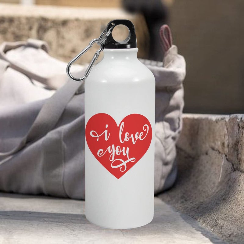 Happu Happu Printed Aluminium Sipper Water Bottle Valentine Day Theme Gifts for HimHer Gifts for HusbandWife Gift for Men Gift for Women Gifts for FriendsColleagues Cute Bottle 2385AB600  - Image 3