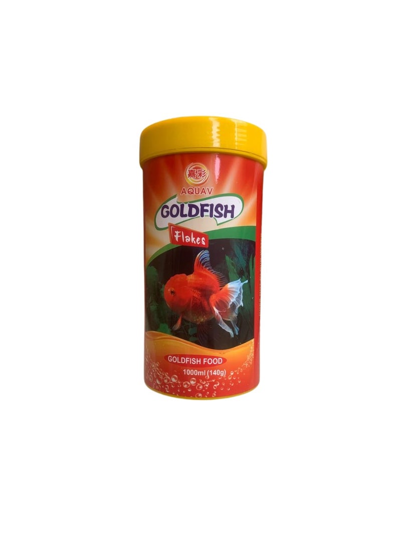 AQUAV Goldfish Flakes - Ornamental Fish Food 1000ml (140g)