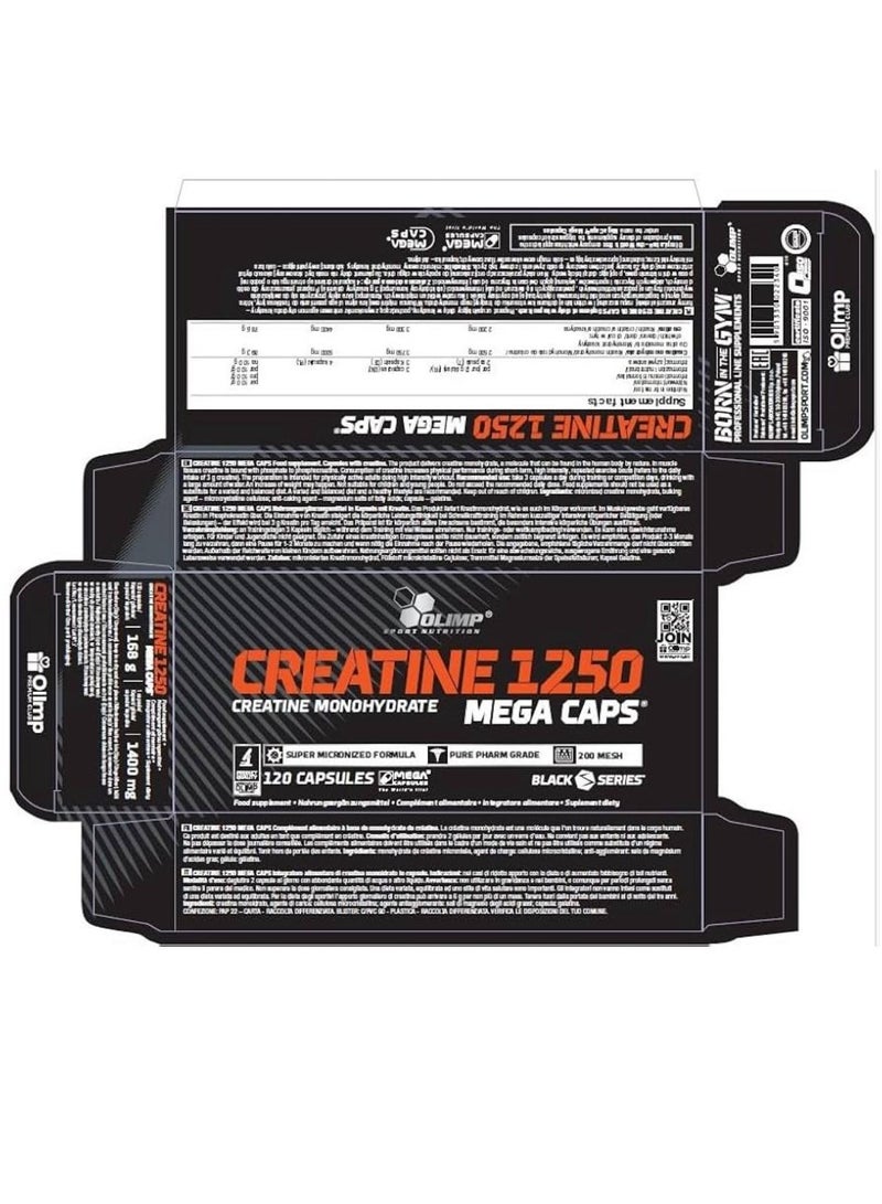 Olimp Creatine 1250 Mega Caps - 120Cap - Image 2