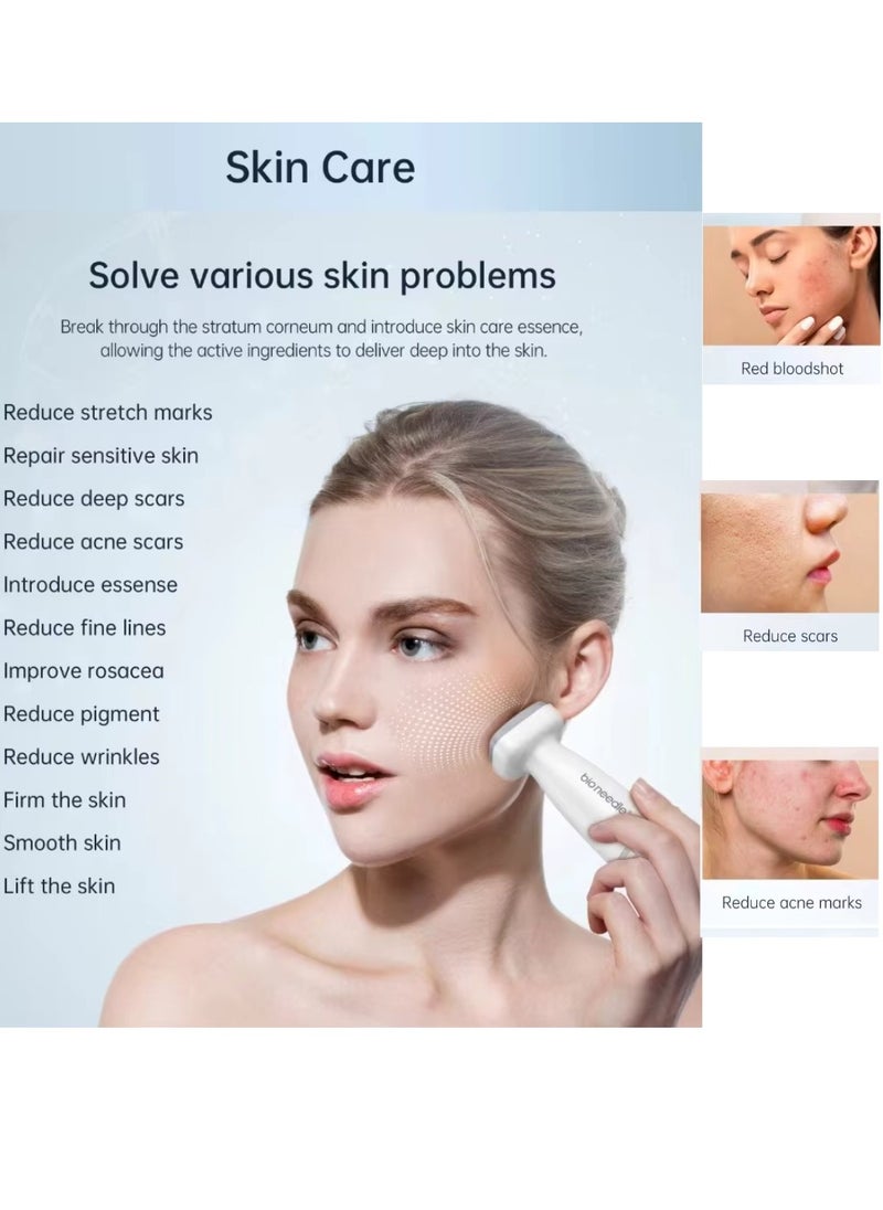 bio needle - Derma Stamp 120 Needles Adjustable Pin Dial Derma Stamp Professional Microneedling Pen for Women and Men for Hair Growth Skin Care Beard Growth Stainless Steel Micro Needling Derma Stamp 0 to 2mm - Image 1
