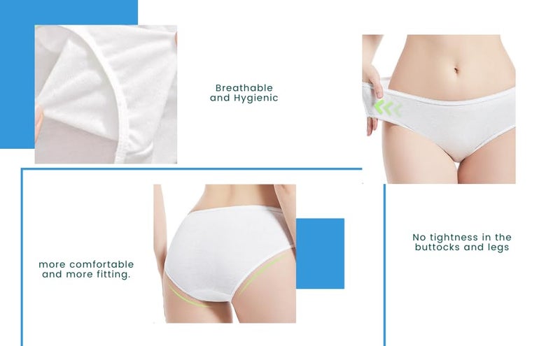 Sizi 10 Disposable Panties for Women Maternity,Periods,Body Massage,Non Transparent Double Layered Women's Travelling Briefs Use and Throw Panties for Girls Ladies Panty (L) - Image 5
