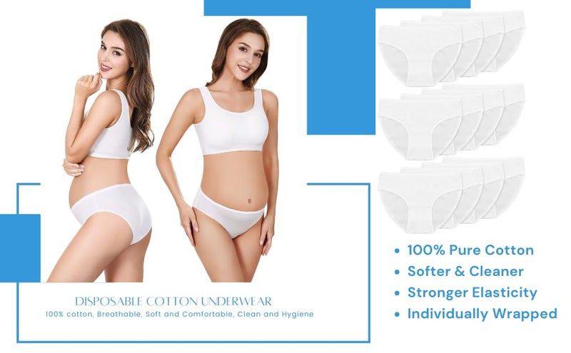 Sizi 10 Disposable Panties for Women Maternity,Periods,Body Massage,Non Transparent Double Layered Women's Travelling Briefs Use and Throw Panties for Girls Ladies Panty (L) - Image 2