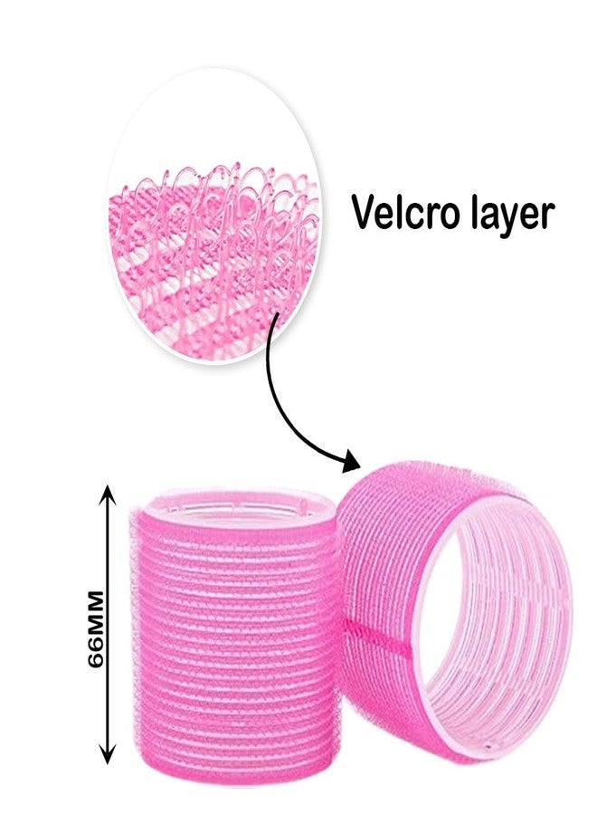 VIVIAN Super Hair Rollers, 12 Pcs Set with 6Pcs Large & 6Pcs Medium Self Grip Salon Hairdressing Curlers, Hair Curlers Sets with 12Pcs section clip for Long Hair - Image 4